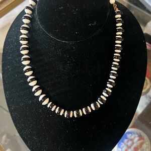 Vintage Classic Black and White Beaded  Miriam Haskel Necklace